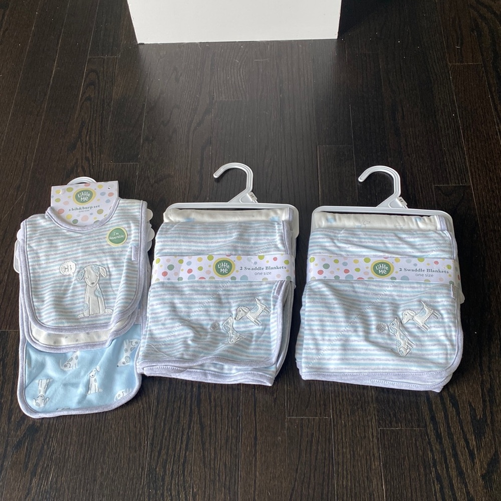 Bib and swaddle sets